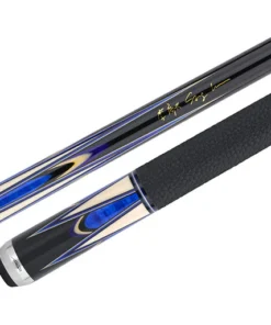 Predator Sang Lee 2-3 Black with Blue / Maple / Black / Purple / Ivorine Butterfly Points Limited Edition Pool Cue - Radial with Luxe Leather Wrap