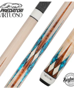 Predator Virtuoso Series Curly Maple with 8 Turquoise and Thuya Points No Wrap Pool Cue - Uni-Loc