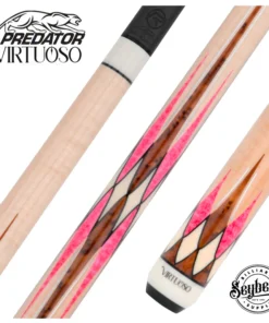 Predator Virtuoso Series Curly Maple with 8 Pink Stone and Thuya Points No Wrap Pool Cue - Uni-Loc