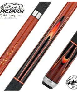 Predator Sang Lee 2-4 Cocobolo with Black / Red / Orange / Maple / Ebony Butterfly Points Limited Edition Pool Cue - Radial with Luxe Leather Wrap
