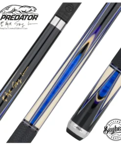 Predator Sang Lee 2-3 Black with Blue / Maple / Black / Purple / Ivorine Butterfly Points Limited Edition Pool Cue - Radial with Luxe Leather Wrap