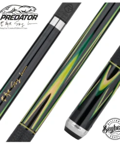 Predator Sang Lee 2-2 Black with Green / Maple / Ebony Butterfly Points Limited Edition Pool Cue - Radial with Luxe Leather Wrap
